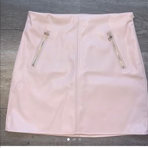 Pink Leather Skirt